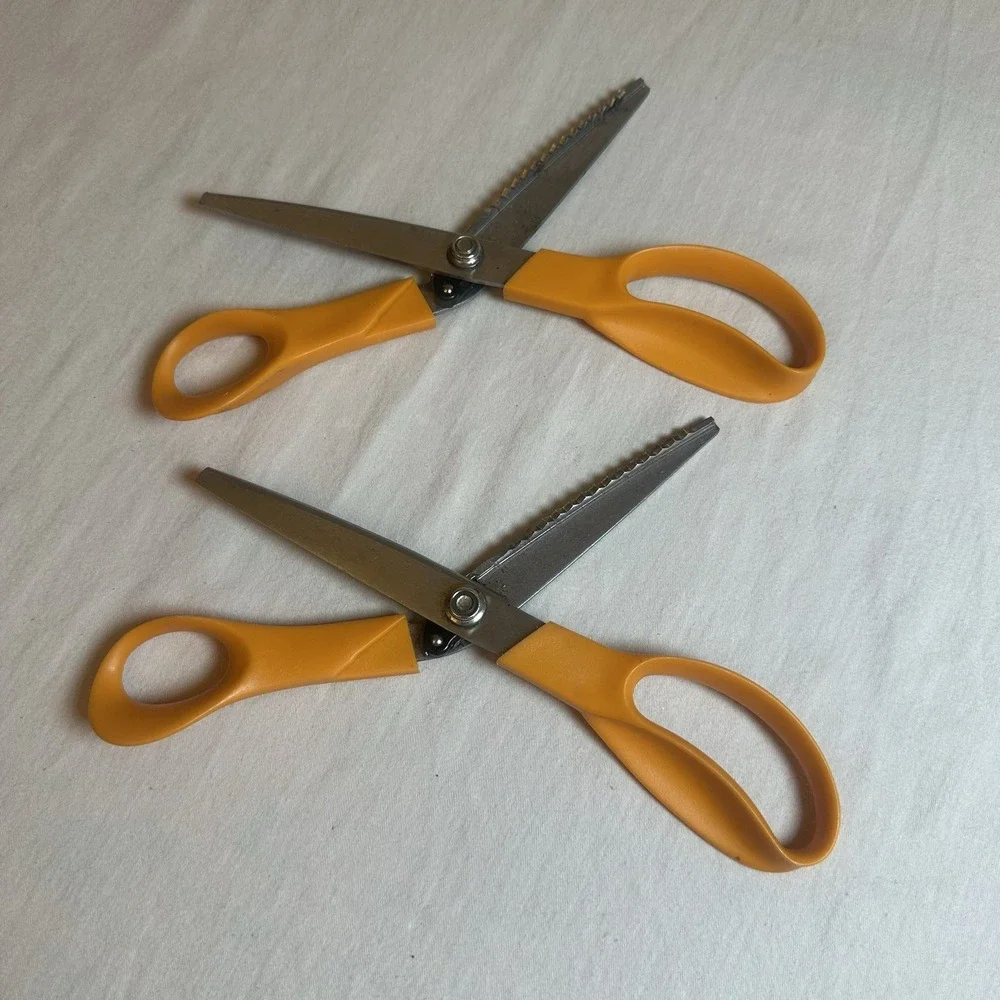Fiskars Pinking Shears Scissors Orange Zig Zag Cut Crafts Fabrics USA‎ 10